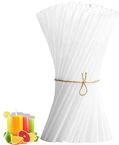 100 stück Biologisch Abbaubar Trinkhalme,Alternative zu Strohhalmen und Papierstrohhalme,23 cm/6 mm PLA-Stroh aus Maisstärke,Bio Strohhalme für Hochzeit