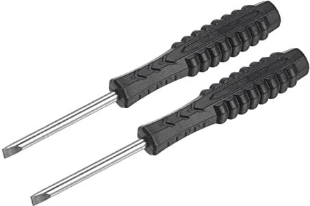 sourcing map Mini Slotted Screwdriver, 4.0mm Flat Head with Non-Slip Handle for Small Appliances, 2 Pcs