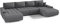 FEDVE Ecksofa mit Schlaffunktion Anthrazit - Dhaka – Praktisches Schlafsofa mit Bettkasten – Gemütlich Rückenkissen Sofa mit Bettfunktion – Sofa U Form zum Salon für Viele Jahr