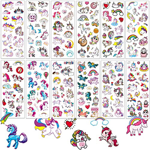 3D Aufkleber Kinder 12 Blätter, Geschwolle Einhorn Sticker für Kinder & Kleinkinder,Niedliche Cartoon Einhorn Belohnung Aufkleber für Mädchen Party Kindergeburtstag Gastgeschenke Mitgebsel