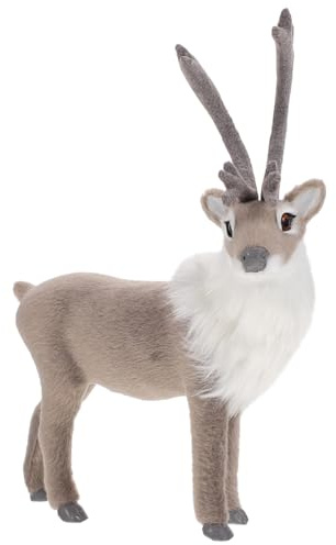 Veemoon 1stk Simulation Elchdekoration Rudolf-Figuren Weihnachtstisch Rentier Weihnachtsrentier Weihnachts-rentierfiguren Weihnachtstiere-Figuren Kunstpelz Aus Kunststoff Drinnen