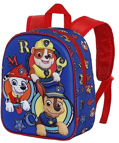 Paw Patrol La Patrulla Canina Works-Mochila 3D Mini, Azul, 20.5 x 25.5 cm, Capacidad 5 L