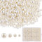 1480Pcs Perles pour Bracelet Bijoux, Perle de Ivoire, 4 6 8 10 mm Perles Artificielles Rondes pour DIY Colliers Bracelets Boucles Fabrication de Bijoux
