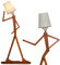 RELAX4LIFE Lampadaire sur Pied Créatif 160cm, Lampadaire Humanoïde Torchiere DIY en Bois avec Interrupteur à Pied Bras Articulé Réglable, Lampe E27 de Style Nordique pour Salon, Chambre, Bureau