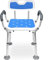 Disabled Shower Chair,Shower Chair with Arms,Removable non-Slip Design,6-Step HeightAdjustable Padded Shower Stool with Back Rest for the Elderly Disabled and Pregnant Adults(Blue)