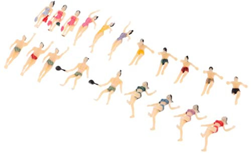 misppro 20Pcs N 1/150 Bemalte Modell Figuren Menschen Männlich Weibliche Schwimmer 1.2cm Höhe
