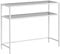 VASAGLE Mesa de Consola, Mesa de Entrada, Extremo del Sofá, Tablero de Vidrio Templado, Marco de Metal, Patas Ajustables, para Salón, Entrada, Pasillo, Blanco Perla y Gris Pizarra LGT025W01