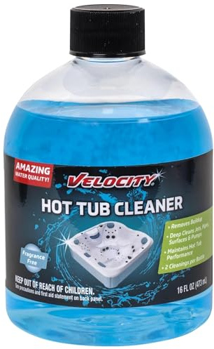 Velocity Hot Tub Cleaner – 2 Uses Per Bottle. Spa Cleaner, Removes Buildup for Instant Clear Water