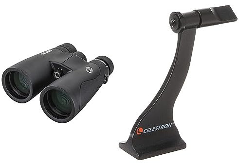CelestronCelestron Nature DX ED 12 x 50 Binoculars - Premium Extra Low Dispersion ED Glass Lenses & 93524 Roof and Porro Binocular Tripod Adapter, BlackCelestron