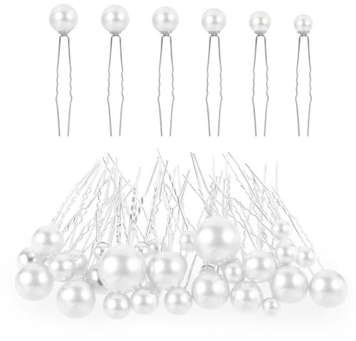 36 Stück Perlen Haarnadeln U-Form Clip Silber Haarschmuck Hochzeit Perlen Hochzeit Haarnadeln Damen Mädchen Haarschmuck Kopfschmuck