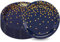 CEILWIEN Lot de 50 assiettes en carton bleu marine avec pois dorés pour fête d'anniversaire