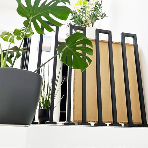 Treppengeländer Innen, U-FöRmige GeläNder Treppe, 35-110cm Handlauf Treppe,Metal GeläNder Drinnen/RaußEn, Nordic Modern handlauf schwarz, Geländer für Villen (Schwarz, 85cm)