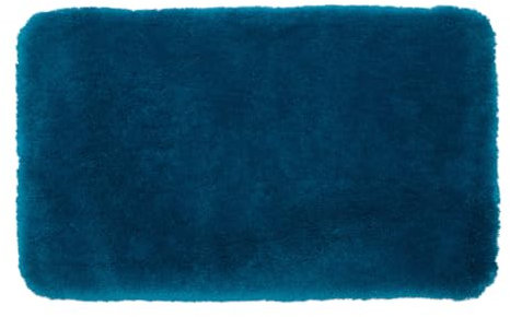 Gözze - Deluxe Badteppich mit extra hohem Flor, 100% Polyester (Mikrofaser), Mit Antirutschbeschichtung, 60 x 100 cm - Petrol