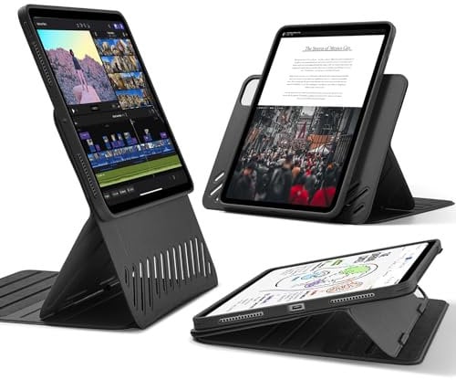 ESR Cover per iPad Pro 11 Pollici (2024, 5a Generazione), Girevole con Custodia Magnetica Rimovibile, Supporto Regolabile in Verticale/Orizzontale con Schermo Rialzato, 9 Angoli, Serie Shift, Nero