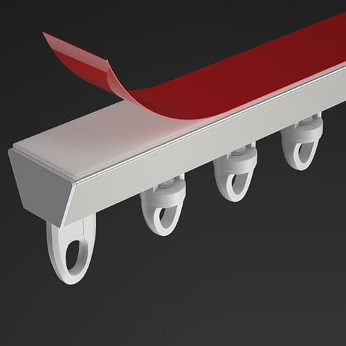 Tringle À Rideau 1-5m Auto-adhésive, Rail De Rideau Sans Perçage, Tringle À Rideaux Convient Pour Les Séparations De Pièces, Les Rideaux De Douche, Les Rideaux VR, Le Salon (Color : White, Size : 3m