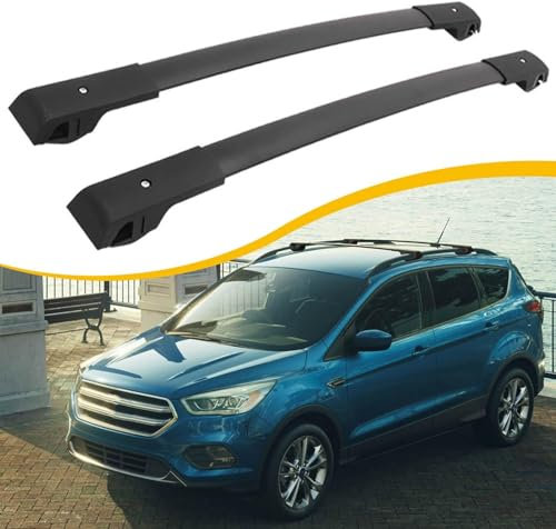 YUEGOO 2 Stück Auto Dachträger Gepäckträger Relingträger für Ford Escape Kuga 2013-2019, Autodachträger Querstangen aus Aluminium für Fahrradträger, Dachboxen, Skihalter