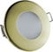 LED Einbaustrahler Feuchtraum IP44 Gold-Messing gebürstet | rund (satiniert) | Lochmaß Ø 68mm - 75mm | Einbautiefe 64mm | Anschlussfertig mit GU10 230V Fassung Farbe 1,2W LED warmweiß GU10 230V