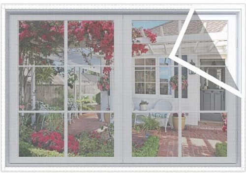 Window net Anti-Mosquito mesh Screen Keeps Bugs Out While Letting Nature in,Suitable for All Window Types, Aluminum Window Frame, Wrought Iron Grills, Sliding Window125x140cm, White