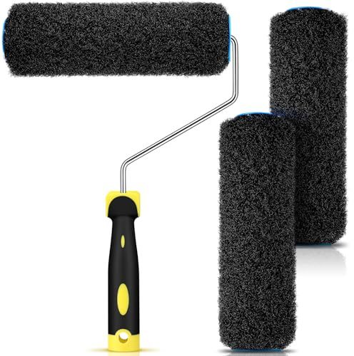 Threlaco 3 Pcs 9'' Drywall Compound Roller with Frame, Drywall Mud Roller