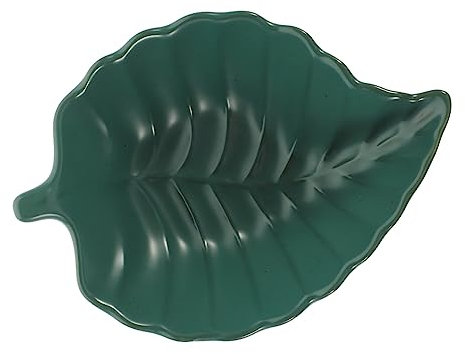 PRETYZOOM Ceramic Dish Green Dinner Plates Japanese Serving Tray Banana Leaf Plate Christmas Dinnerware Food Serving Food Container Dish Pan Serving Plate Dessert Plate Leaf Design Plate