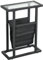 HOMCOM Table d'appoint étroite, Bout de canapé en métal avec Porte-revues et Plateau en Verre trempé, pour Salon, Chambre à Coucher, 40 x 18 x 55,5 cm, Noir