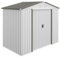 Outsunny Cobertizo de Jardín 2,5m² con Base de Refuerzo Sin Suelo 213x130x185 cm Caseta de Jardín Exterior con 2 Puertas Correderas y 4 Ventanas para Almacenamiento de Herramientas Blanco