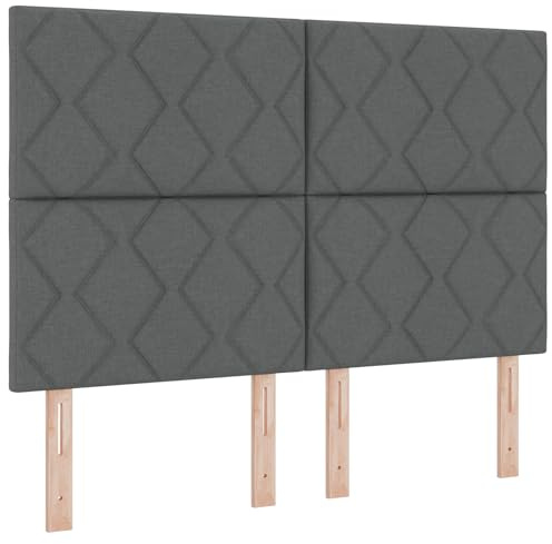 vidaXL Boxspringbett mit Matratze Dunkelgrau Stoff 140X200 cm Modern gepolstert für Schlafzimmer Innengebrauch Doppelbett Schlaflösungen Möbel Schoner Auflage Qualitäts-Schaumtopper