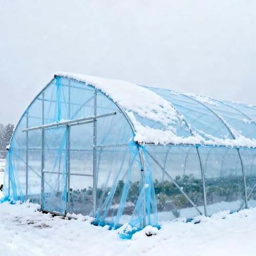 ZHJLF Telo per Serra Tunnel E Orto - Copertura Trasparente per Pomodori, Piante E Colture, Facile da Installare E Riutilizzabile(Size:5 * 10m,Color:Blu)