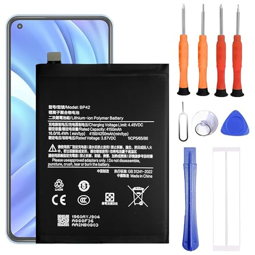 VUXYIT BP42 kompatibel mit Xiaomi Mi 11 Lite 4G 5G Ersatzakku M2101K9AG, M2101K9AI,M2101K9G, M2101K9C, M2101K9R mit Reparatur-Werkzeugsatz