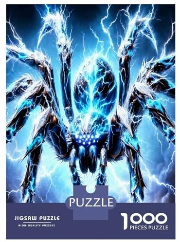 Spinne Blitz Sturm 1000 Teile Puzzle-Set Elektrische Spinnentierkraft Puzzle Für Erwachsene Recycelte Pappe – Bildungsherausforderung, Zuhausespiel, Tolles Geschenkidee Für Alle Fans 70x50cm/1000pcs