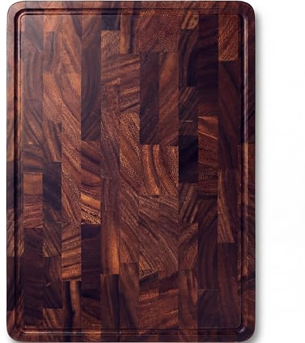 Walnut Wood Cutting Board for Kitchen, End Grain Chopping Boards | 17 x 13 x 1 Professional Non Toxic Hardwood Cutting Board , Wooden Charcuterie Board & Butcher Block (Oil Included)