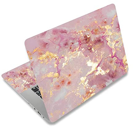 NXZGO 12.1 13 13.3 14 15.4 15.6 Inch Laptop Skin Decal, Laptop Skins Stickers Decals for Notebook PC, Universal Reusable Vinyl Laptop Cover Sticker, Waterproof Art Protector I Rose Gold Vein Marble