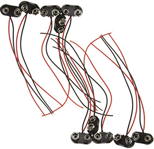 100 Batterie Clip Anschluss 9 V mit führen Draht, Hartschale ABS Akku Snap …
