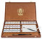 Schmincke – HORADAM AQUARELL Premium Farbkasten mit 47 feinsten Aquarellfarben, Porzellanpalette, 2 daVinci Pinseln, 74348097, Holzkasten, 47 x 1/1 Näpfchen, ONetz