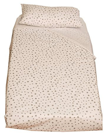 Ti TIN | Conjunto de Sábanas para Cuna de 60x120 | Pack de 3 Piezas (Encimera + Bajera Ajustable con Elásticos + Funda Almohada) | Ropa para Cuna | Popelín 100% Algodón