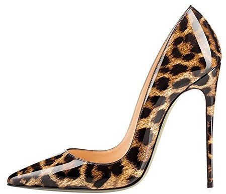 EDEFS Scarpe con Tacco Donna,Tacco a Spillo Alto,Scarpe Punta Chiusa Donna Leopard Taglia EU43