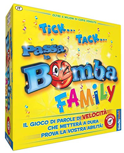 Giochi Uniti - Pasa la Bomba Family, Juego de Mesa, edición Italiana, 3-8 Jugadores GU639
