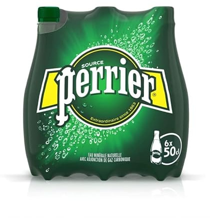 Perrier - Agua mineral carbonatada - 500 ml - Juego de 6 botellas - Agua mineral elegante, con gas y refrescante - Sin azúcar - Cero calorías - Bebida para llevar