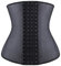 YIANNA Taillentrainer für Frauen Latex Unterbrust Taille Korsetts Cincher Sanduhr Body Shaper 4 Haken, Schwarzer langer Torso, Medium