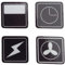 Cooker Oven Stove Range Hob Stickers Symbols Replacement Labels Knob Decals | White on Black Background Set of 4