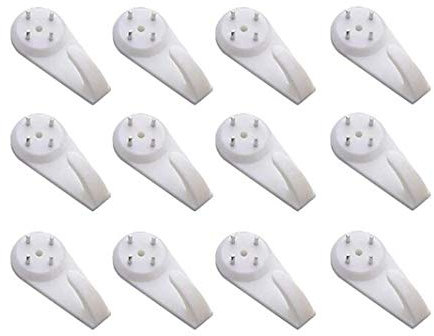 20 Stück weiße, leistungsstarke Beton-Hartwand-Trockenbau-Bilderhaken, spurlos, Nagel-Kunststoff-Wandhaken für Bilderrahmen, Uhrenaufhänger (5 cm Länge)