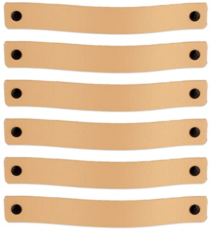 Brute Strength – Poignées meuble cuir – 20 x 2,5 cm – Naturel – 24 pièces | Poignées de meuble et tirettes en cuir pleine fleur pour placard, tiroir et commode; vis courtes et longues incluses