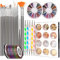 Nail Art Brushes Set with Nail Foil, Teenitor Nail Starter Kit with Nail Gems, Nail Striping Tape for Acrylic Nail Decorations, Nail Pen Designer Tool for Gel Nails Accessories Decoration, Black