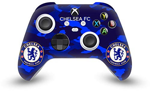 Head Case Designs Offizielle Zugelassen Chelsea Football Club Camouflage Gemischt Logo Vinyl Haut Gaming Aufkleber Abziehbild Abdeckung kompatibel mit Xbox Series X/S Controller