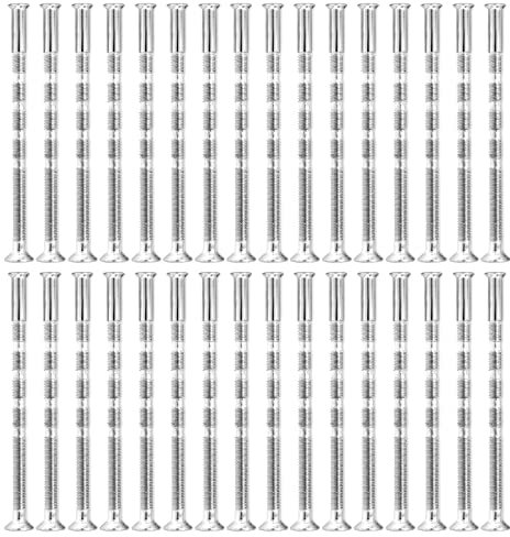 K Kwokker 32 Sets M3 Door Handle Screws Nickle Plated Connecting Fixing Sleeve Bolts Male to Female Screws for Escutcheons Door Handle Roses Knobs Cabinet Drawer