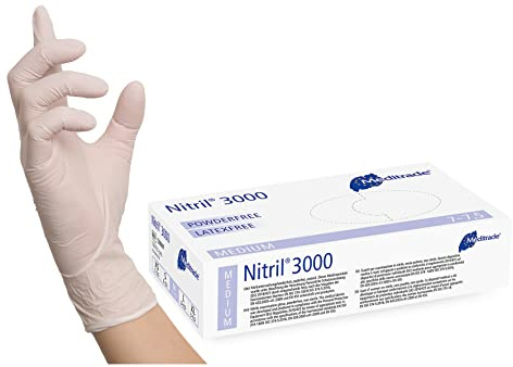 docdorado - Nitril Einweghandschuh | Einmalhandschuhe | Nitrilhandschuhe | Puderfrei | Latexfrei | 100 Stück (M, Weiß)
