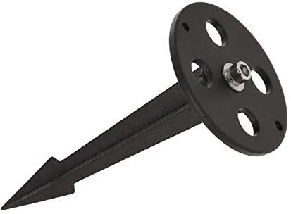 LED Universum - Universal Erdspieß schwarz 22cm - rostfreies Metall pulverbschichtet für Sockelleuchten, Außensteckdosen & Wegeleuchten (2 Stück)