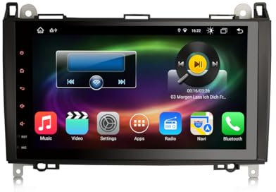Erisin 8-Core 4GB+64GB 9 Pulgadas Android 14 GPS Coche Estéreo para Automóvil Reproductor Mercedes Benz A/B Klasse Viano Vito Sprinter VW Crafter Soporte Bluetooth CarPlay Android Auto Dab+ WiFi SWC