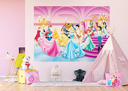 Disney Princesses | Papier peint photo pour chambre d'enfant | 252 x 182 cm | 4 pièces Multicolore