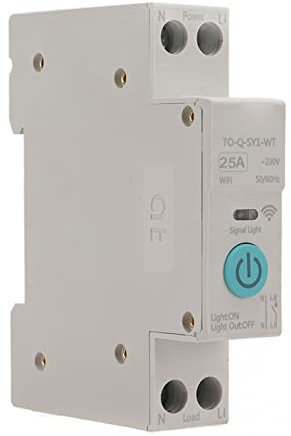 Commutateur de relais intelligent, minuterie de boucle -230V wifi disjoncteur intelligent commutateur sans fil rail DIN35 blanc pour la maison et le bureau 25A